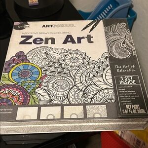 Zen Art Meditative Drawing & Coloring Set - Black and White